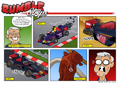 провал Red Bull на домашней гонке Гран-при Австрии 2014 - комикс Rumble Strips