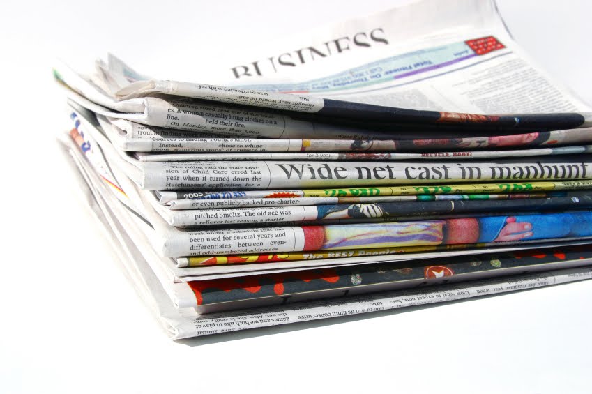 stack of newspapers