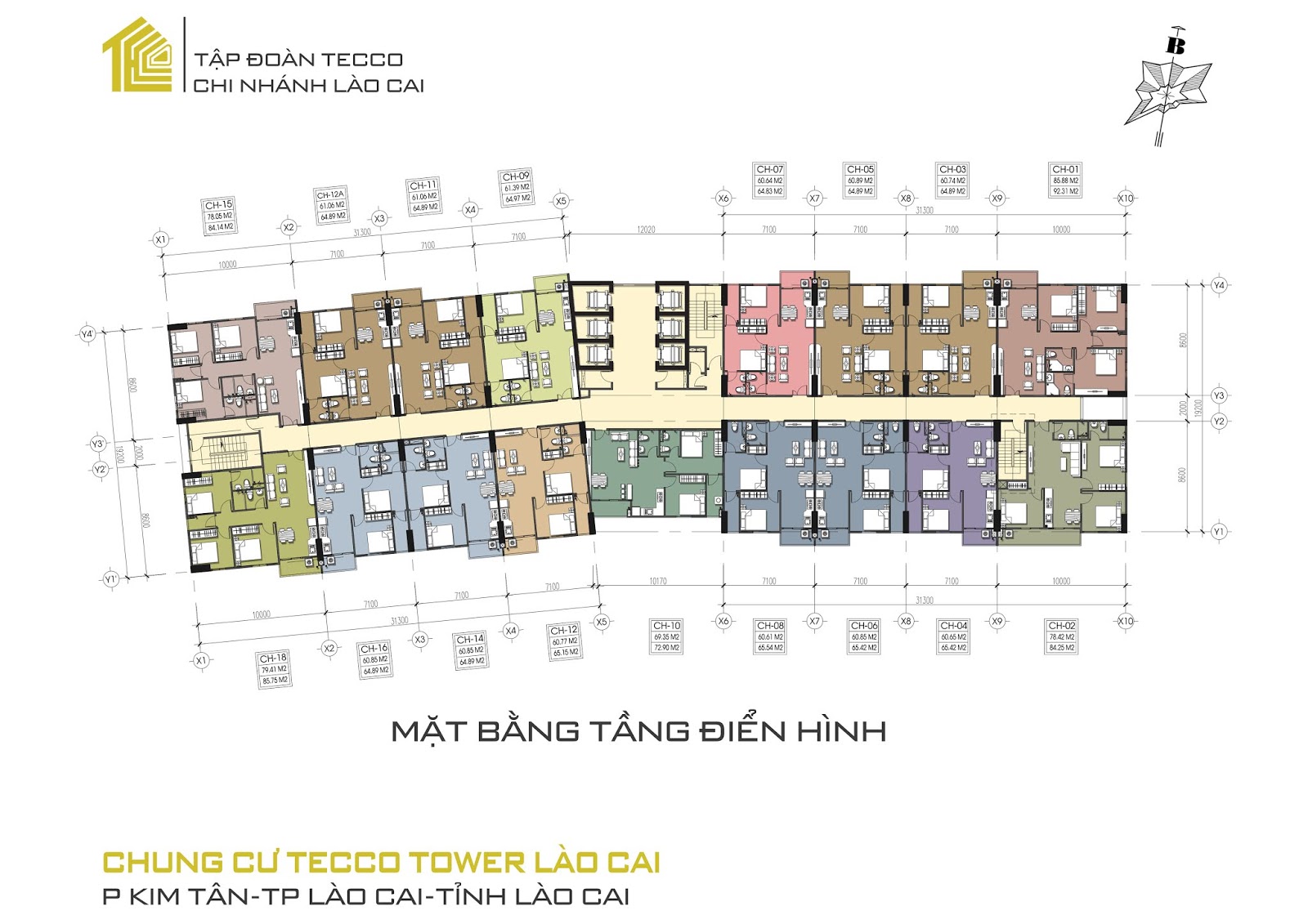 MẶT BẰNG DỰ ÁN CHUNG CƯ TECCO TOWER LÀO CAI