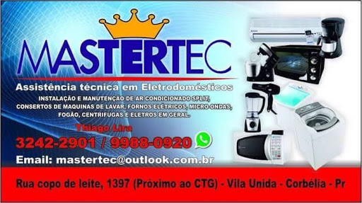 Mastertec - Assistencia Tecnica Especializada, R. Copo de Leite, 1397 - Vila Nova Nazaré, Corbélia - PR, 85420-000, Brasil, Assistncia_Tcnica_de_Eletrodomsticos, estado Parana