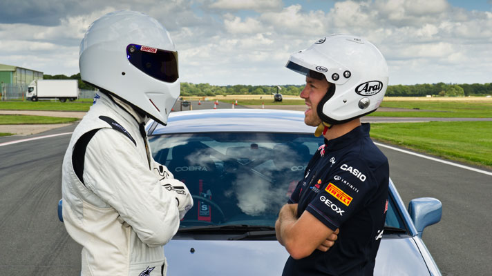 Себастьян Феттель лицом к лицу со Стигом из Top Gear 2011