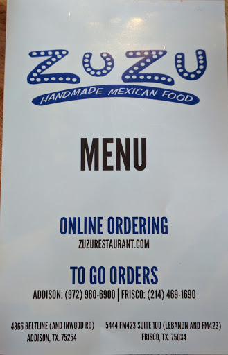 Mexican Restaurant «ZuZu Handmade mexican Food», reviews and photos, 5444 FM423 #100, Frisco, TX 75034, USA