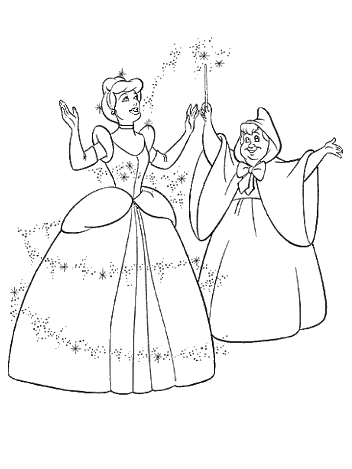 Cinderella Coloring Pages Cartoons ColoringPedia