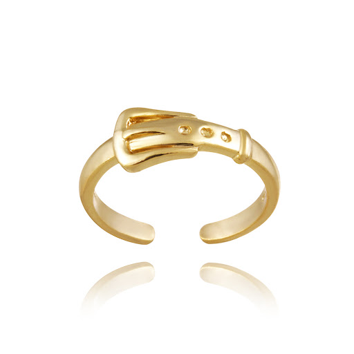 Gold over 925 Silver Belt Buckle Toe Ring  