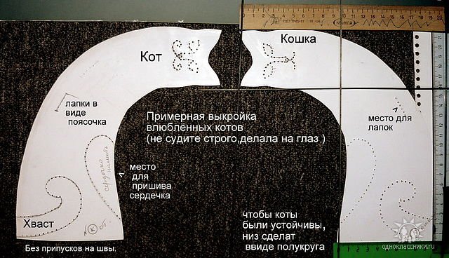Выкройки влюбленных котов Выкройки влюбленных котов