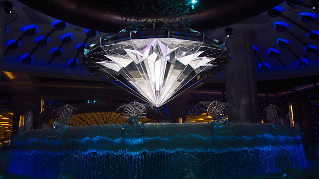 A sound, light, and water show at The Galaxy Casino.