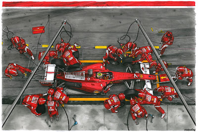 рисунок пит-стопа Ferrari