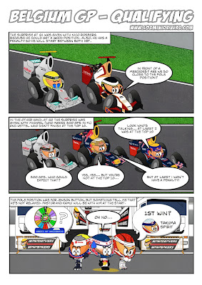 комикс Los MiniDrivers после квалификации Гран-при Бельгии 2012