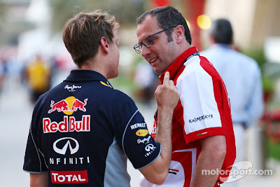 Себастьян Феттель и Стефано Доменикали на Гран-при Бахрейна 2013