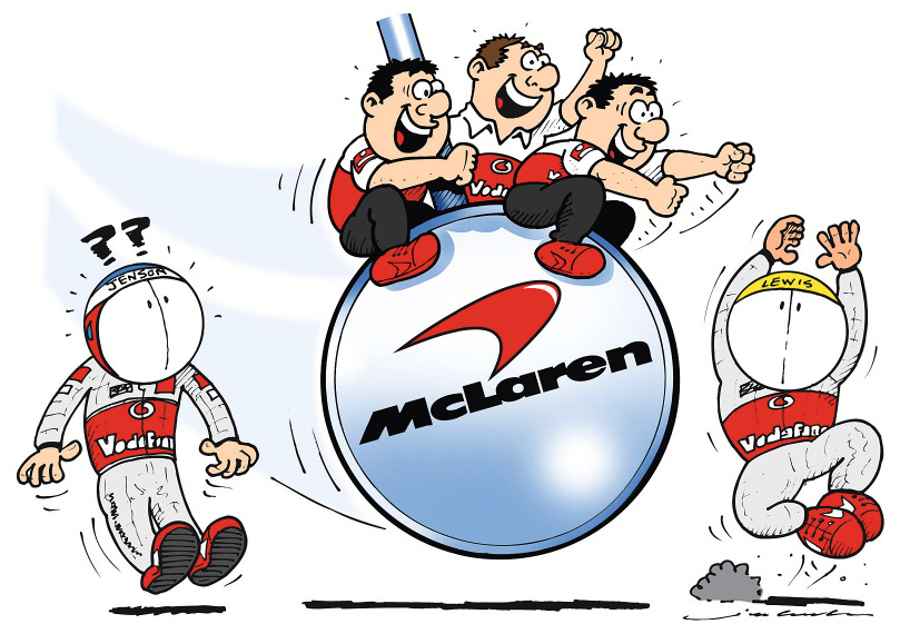 маятник качнулся в сторону Льюиса Хэмилтона - комикс Jim Bamber по Гран-при Канады 2012