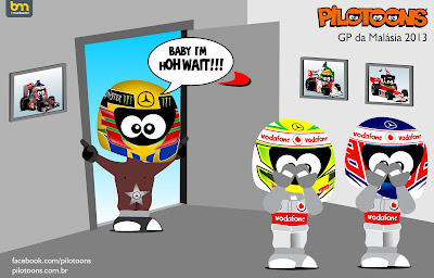 Льюис Хэмилтон возвращается в McLaren на Гран-при Малайзии 2013 - pilotoons