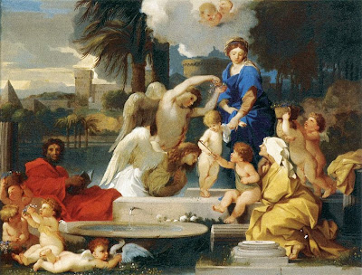 Sébastien Bourdon - The Holy Family with St Elizabeth and the Infant St John the Baptist