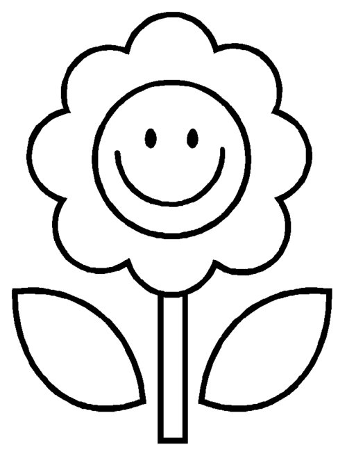 Simple Flower Coloring Page for Kids Free Printable Picture - printable flower coloring pages for kids