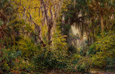 J. Ottis Adams - Landscape with Cypress Trees