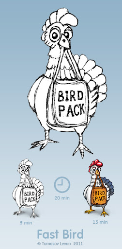 Bird with bag
