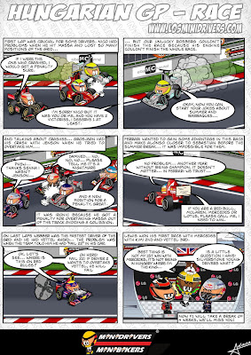 комикс MiniDrivers по гонке на Гран-при Венгрии 2013