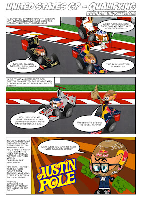 комикс Los MiniDrivers по квалификации на Гран-при США 2012