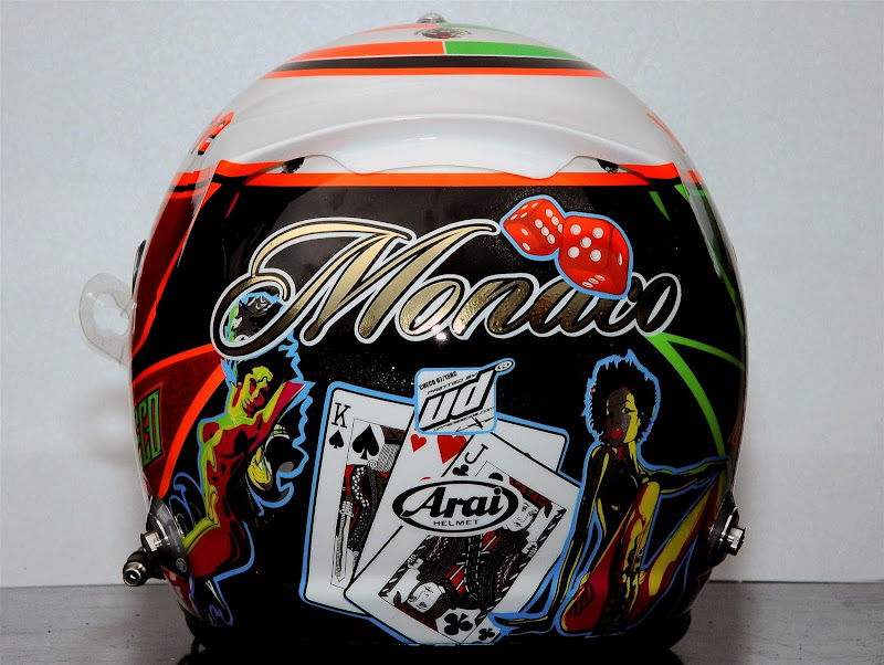 шлем Серхио Переса с картами для Гран-при Монако 2013