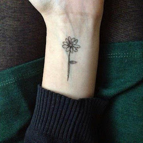 Tattowmag Small And Cute Aster Flower Tattoo Design On Wrist,Poison Ivy Leaf