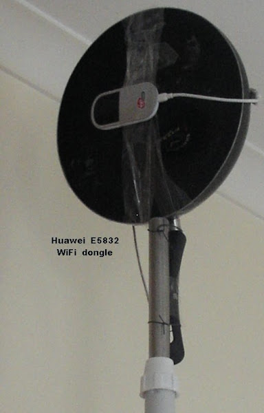 wok antenna on fan stand