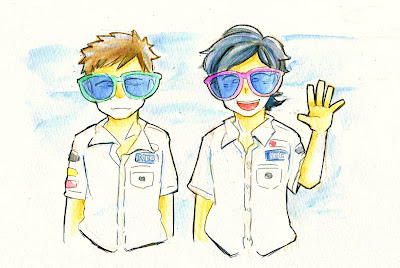 анимешные Камуи Кобаяши и Серхио Перес в больших очках на Гран-при Европы 2012