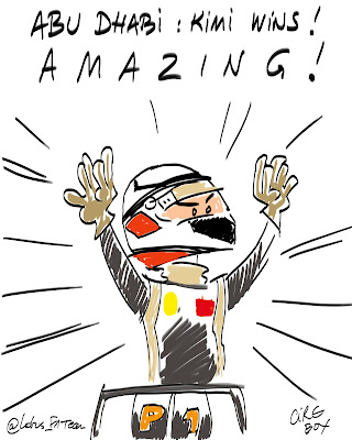 Кими Райкконен выигрывает за Lotus - лайв комикс Cirebox на Гран-при Абу-Даби 2012