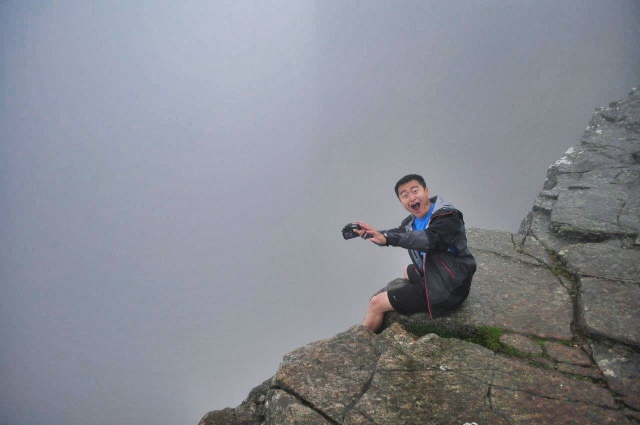 Preikestolen, Pulpit Rock, Stavanger, Norway, foggy day, rains, fog, hike, trek