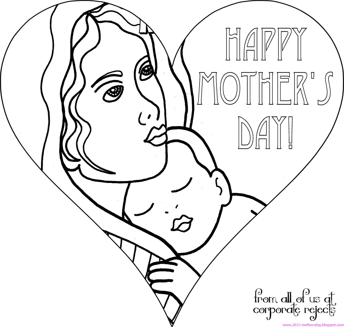 Mother's day coloring pages Mother's day card 1 SheKnows - mother coloring pages printable