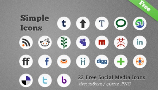 17Beautiful Social media Icon sets for Bloggers Simple+social+media+icons