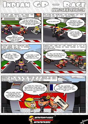 комикс MiniDrivers по гонке на Гран-при Индии 2013