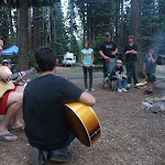 Pete gave guitar lessons around the campfire