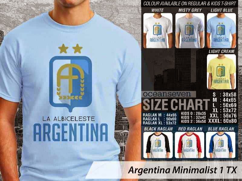Kaos bola Argentina Minimalist piala dunia