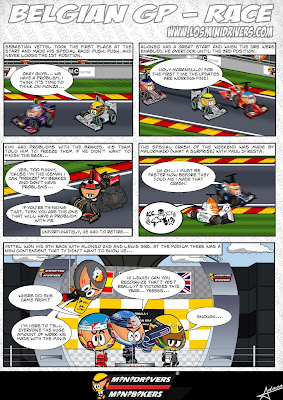комикс MiniDrivers по гонке на Гран-при Бельгии 2013