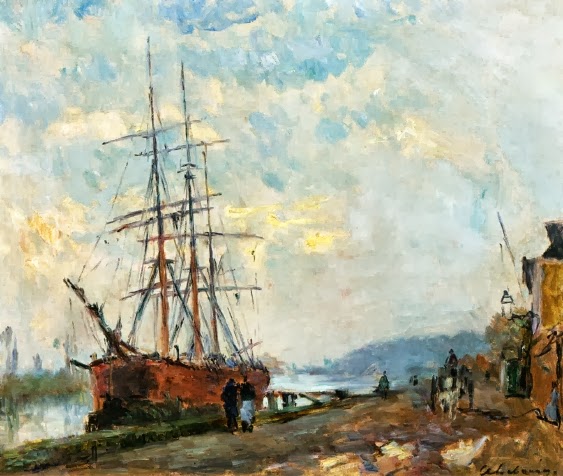 Albert Lebourg - Dieppedalle, Three Master at Quay
