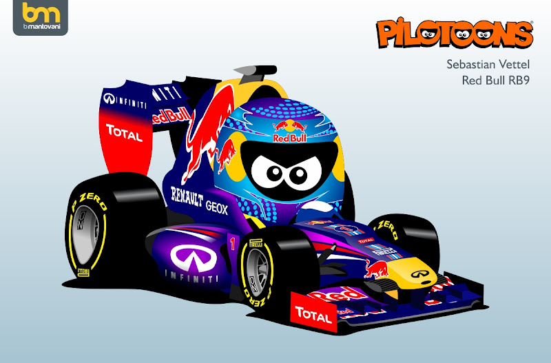 Себастьян Феттель Red Bull RB9 pilotoons 2013