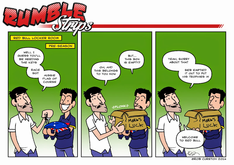 Даниэль Риккардо занимает месть Марка Уэббера в Red Bull - комикс Rumble Strips