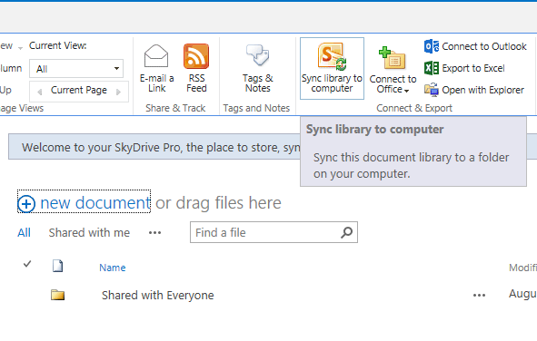 SharePoint 2013 SkyDrive