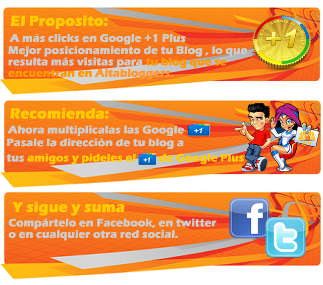 Obten visitas recomendando tu blog en google +1 con DirectorioAltabloggers