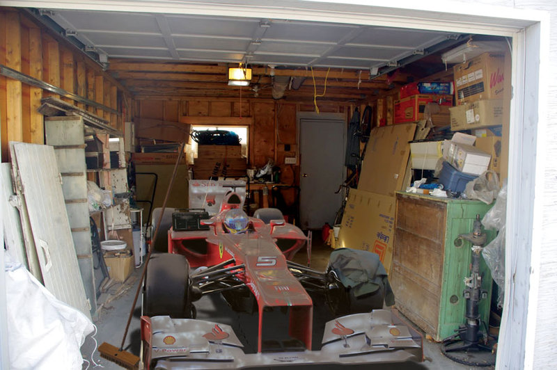 Ferrari Фернандо Алонсо покрытая пылью в гараже - фотошоп by rjtart
