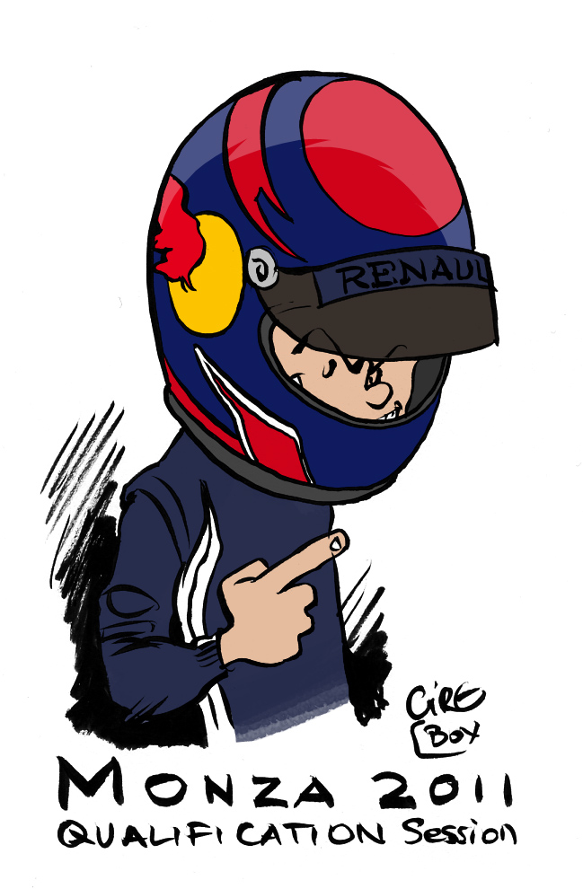 комикс Cirebox - Себастьян Феттель на поуле Гран-при Италии 2011 в Монце
