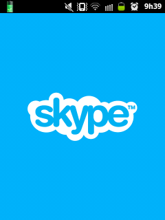 Página Carregando Skype Mobile