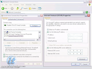 Setting DNS di Windows XP
