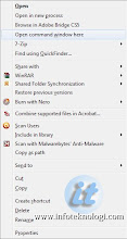 Menu tersembunyi di Context menu