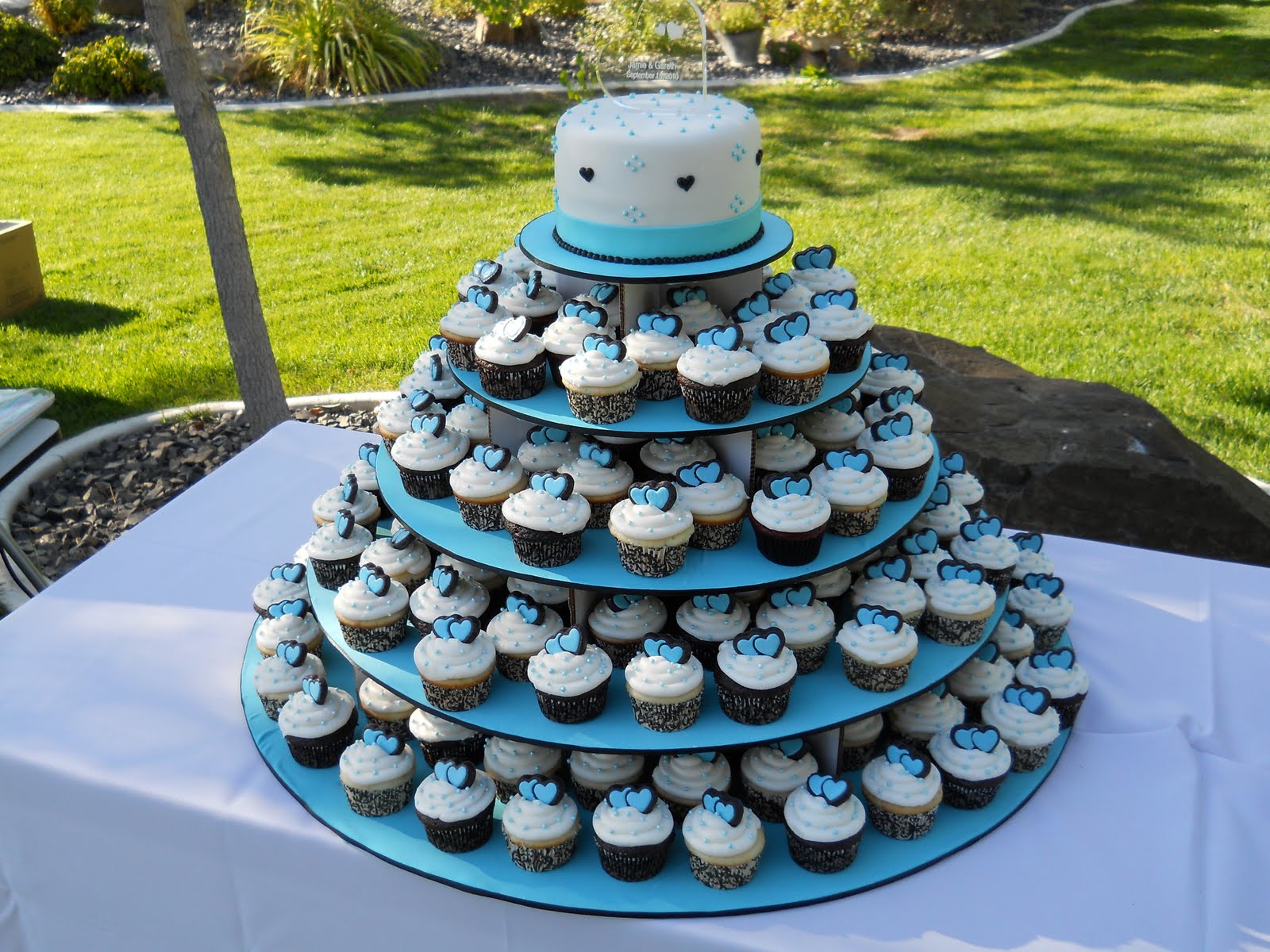 cupcake wedding cake with cupcake wedding cake with