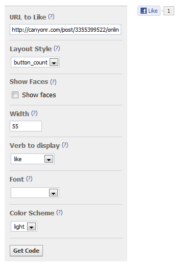 Facebook Like Button Wizard