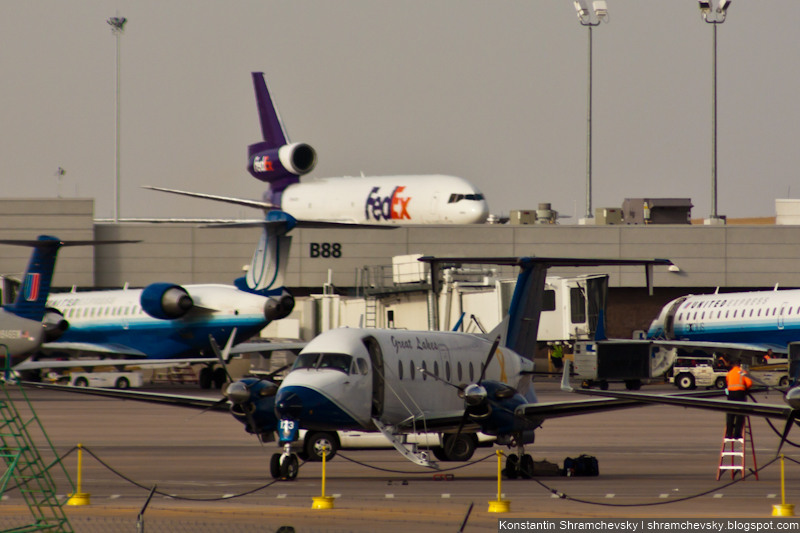USA Colorado Denver International Airport Great Lakes Airlines Beechcraft 1900D N219GL США Колорадо Международный Аэропорт Денвер Грейт Лейкс Великие Озёра Эйрлайнз Бичкрафт 1900Д