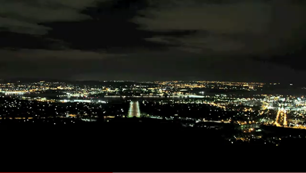earth hour over canberra