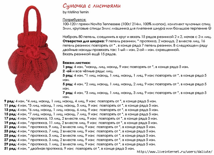 Вязание сумочек описание схемы Вязание сумочек описание схемы