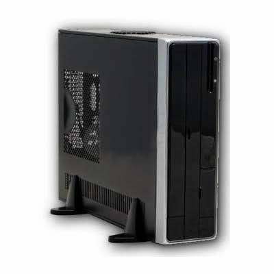  Apex DM-318 Black / Silver Micro ATX Slim Tower / Computer Case with 275W Power Supply