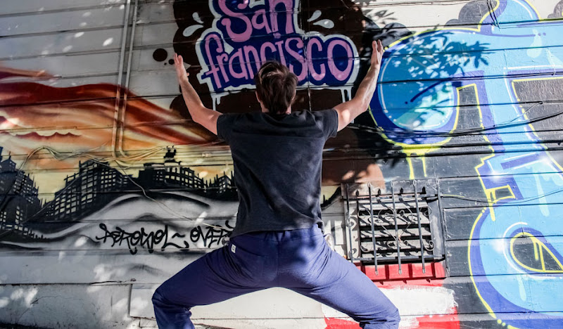 Navy Karate Casuals by SF mural
